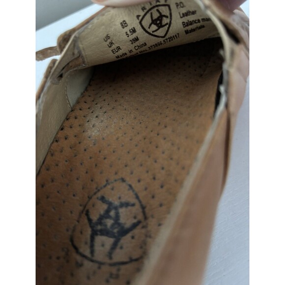 Ariat Women’s Tan Leather Slip On Clogs Heeled Shoes Size 8B Style 52321 - Picture 6 of 9